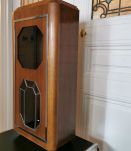 Vitrine horloge bois et verre 