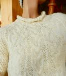 Superbe pull à torsades écru en pure laine