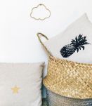 Panier de rangement feuilles de palmier tressées 