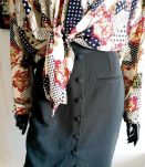 Jupe kaki vintage boutonnée
