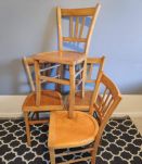 4 chaises de bistrot en bois verni style luterma