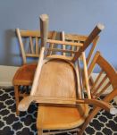 4 chaises de bistrot en bois verni style luterma