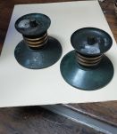 Paire de bougeoirs art déco en bronze