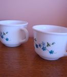 Lot coquetiers tasses à café ramequins arcopal Myosotis