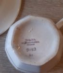 6 anciennes tasses et leurs sous tasses, vintage 1920, shabb