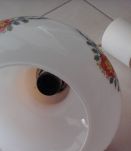 Opaline blanche / marron clair années  50/60