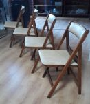 lot de 4 chaises pliante bois 1940 a 60 