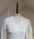 gilet en crochet blanc cassé 