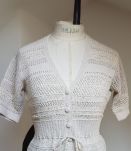 gilet en crochet beige