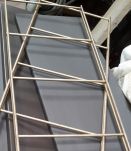 ÉTAGÈRE MURALE VINTAGE 1950 / 60 / 70 MÉTAL BRUN FONCÉ / DOR