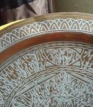 Grand plateau de service /décoration murale en cuivre gravé