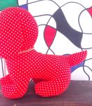 Chien rouge en tissu - Années 70