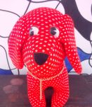 Chien rouge en tissu - Années 70