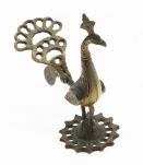 Statuette paon en laiton vintage