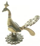 Statuette paon en laiton vintage