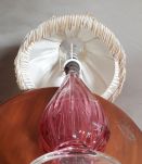 lampe  cristal murano verre soufflè  rose  Italie  magnifiqu