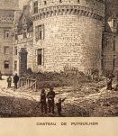 Jolie gravure du château de Puyguilhem - J de Vermachl 1880