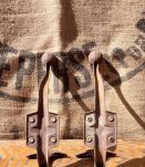 Paire d'anciennes patères doubles en métal - Années 50