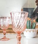 Lot de 6 Verres à Vin rouge à dépression rose ROSALINE Arcor