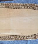 Miroir rétroviseur osier vintage 65cm x 43cm  