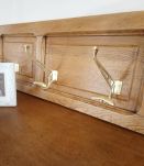 Porte manteaux chêne massif, patères laiton 