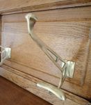 Porte manteaux chêne massif, patères laiton 