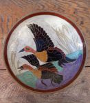 Jolie coupe en laiton émaillé cloisonné 