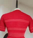 gilet en crochet rouge 