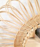 Miroir soleil vintage en osier 