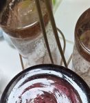 Service à jus de fruits en verre soufflé et seau à glace