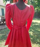 Robe  de cérémonie vintage rouge Taille 40 cintrée,  manches
