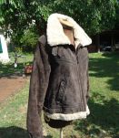 Blouson femme Taille 42 en croute de cuir de porc très chaud
