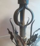 lampe fer forgé martelé avec spiral et torsades 1920  art de