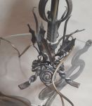 lampe fer forgé martelé avec spiral et torsades 1920  art de