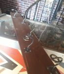 portemanteau mural 1960 a 70  patere acier  sur bois (sapin)