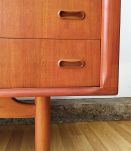 Armoire scandinave  en teck, étagères, penderie dlg G