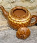 Théière vintage marron marbré