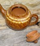 Théière vintage marron marbré