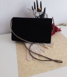 Pochette vintage en velours noir 
