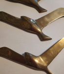 mouettes en laiton massif avec crochets au dos