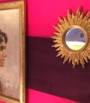 Miroir soleil bois doré 1950  24cm