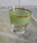 Service verres granités girés années 50 verts et dorés