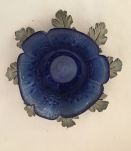 Bougeoir en étain et verre