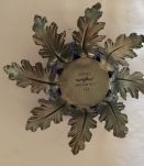 Bougeoir en étain et verre