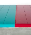 Table basse colorée bois massif effet béton avec rangement