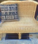 Banquette en rotin vintage 