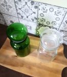 Pots apothicaire ou bocal vert et transparent 