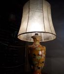 lampe chinoise belle deco fleurale  68x35 abat jour peau  na