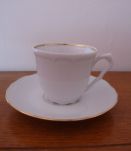 Service à café signé Ph. Deshoulières en porcelaine fine