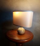 petit lampe de chevet  pied terre cuite vernisser 1970 avec 